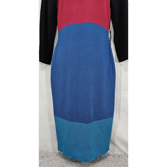 NWT New York & Company Sheath Dress Colorblock Ponte Knit Maximalist Womens M - Picture 10 of 16